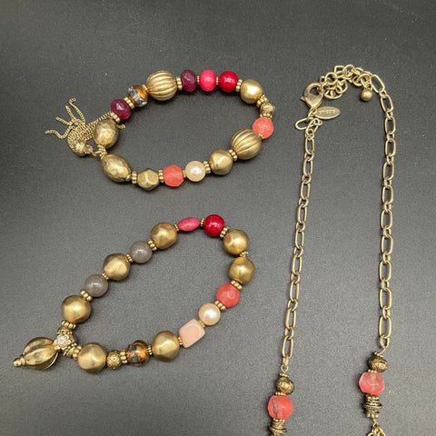 Chico's Fashion Jewelry Lot of 9 Necklaces Bracelets Earrings Silver Gold Tone