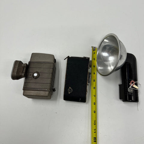 Vintage Bell & Howell 333 Ansco Kodak Camera Flash Lot 8mm Movie Folding Prop