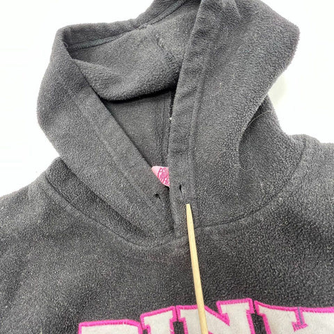 Vintage Y2K Pink Panther Women's Fleece Hoodie Black Embroidered Pullover XL