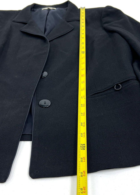 Santorelli Black 100% Wool Made in Italy Single Breasted Blazer Women's 10