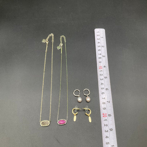 Kendra Scott Jewelry Lot 2 Elisa Necklaces 2 Pairs Earrings Pearl Drusy
