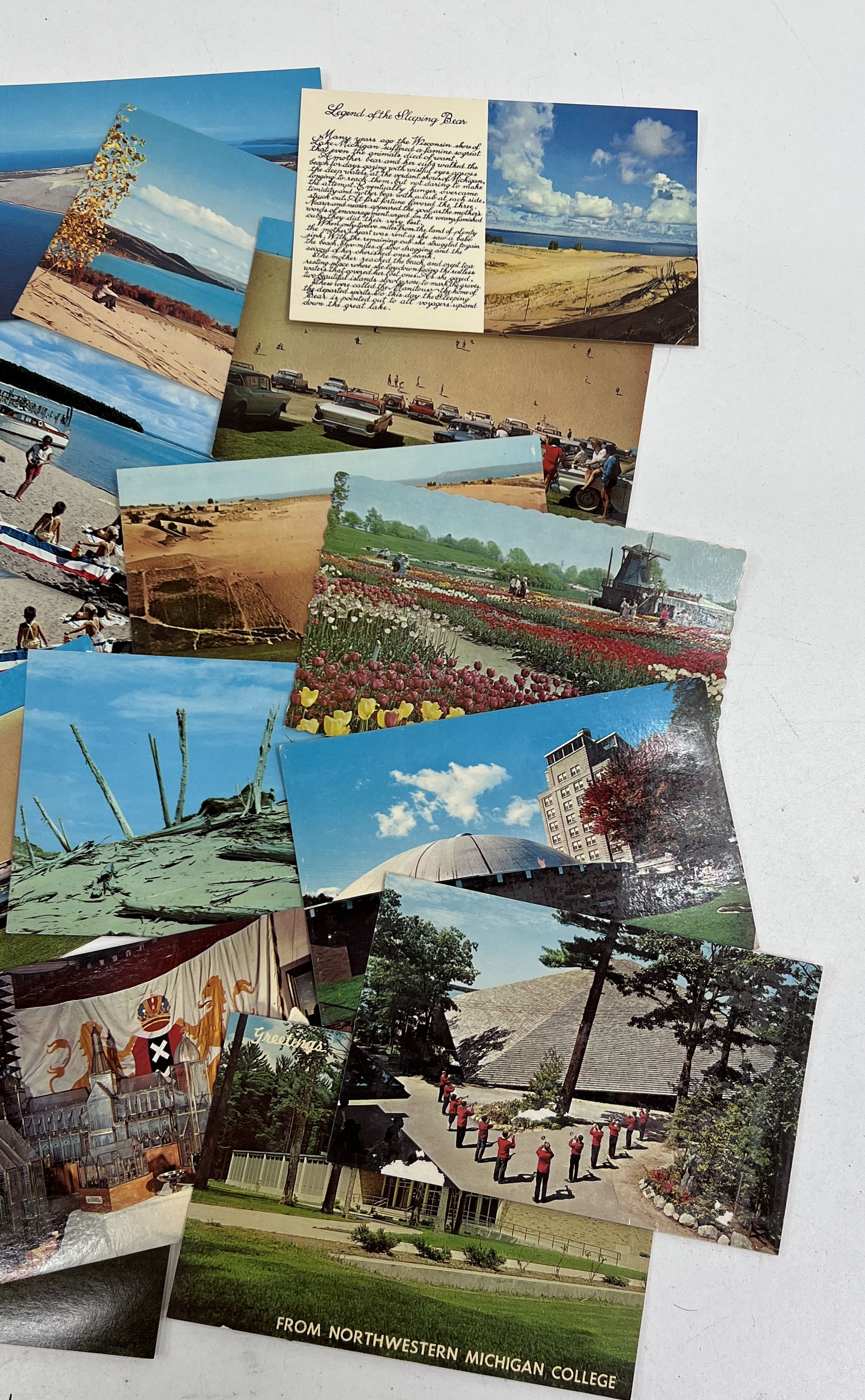 Vintage Michigan Postcard Lot 20+ Holland Glen Lake College Map Mid-Century
