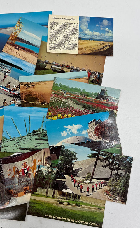 Vintage Michigan Postcard Lot 20+ Holland Glen Lake College Map Mid-Century