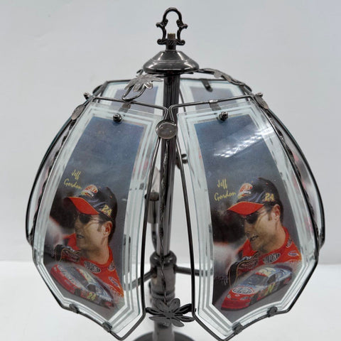 Jeff Gordon NASCAR 24 DuPont Glass Panel Table Lamp Light Fixture Untested