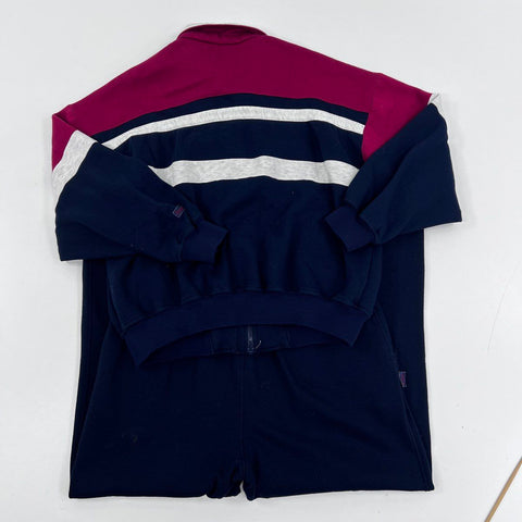 Vintage 90s Christian Dior Monsieur Colorblock Tracksuit Set Navy Magenta Sz XL