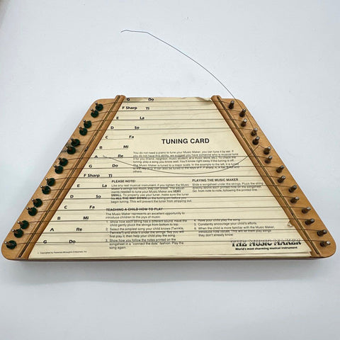 Vintage The Music Maker Lap Harp Zither Wood Instrument with Box & Song Sheets