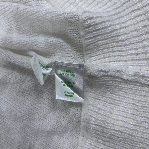 Lilly Pulitzer Women's White Open Front Shawl Collar Slub Knit Cardigan Sz S