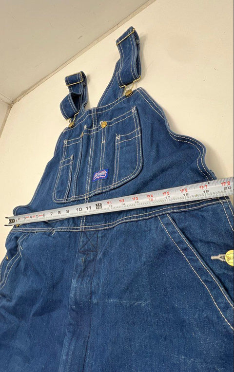 Vintage 90s Big Smith Denim Bib Overalls Carpenter Workwear Indigo Sz 36x36