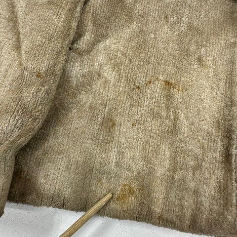 Vintage 70s Union Made Faux Fur Collar Lion Button Double Breasted Coat Sz M