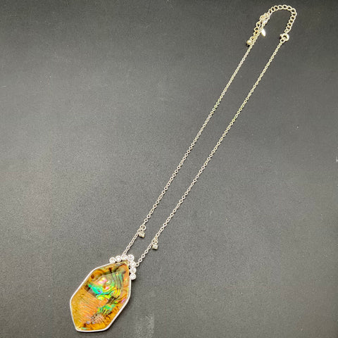 David Aubrey & Mixed Style Jewelry Lot 5 Necklaces Abalone Pearl Pendants