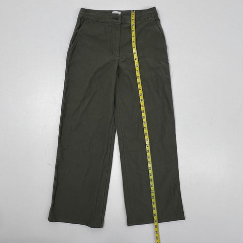 Wilfred Free Women's Kepler Wide Leg Pants Olive Green Cotton Blend NWT Sz 4
