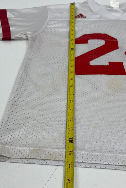 Adidas Nebraska Huskers White #24 Football Mesh Jersey Youth Size YL