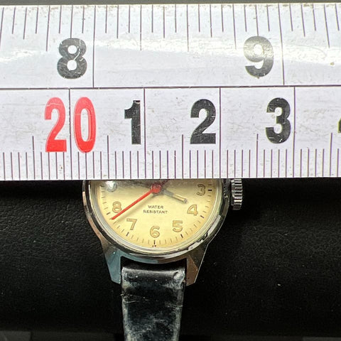 Vintage Caravelle N6 Black Band Wristwatch Ticking/Keeping Time