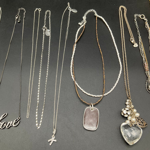 Lia Sophia AEO Fashion Costume Jewelry Lot 15 Necklaces Cross Love Infinity