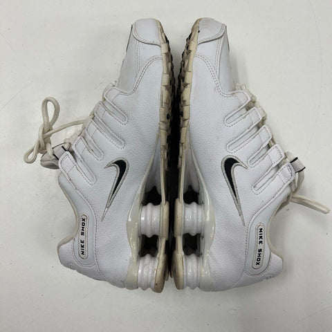 Nike Shox White Leather Running Training Shoes Sneakers Size 8