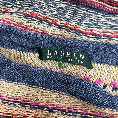 Vintage 90s Y2K Lauren Ralph Lauren Southwestern Aztec Stripe Knit Top