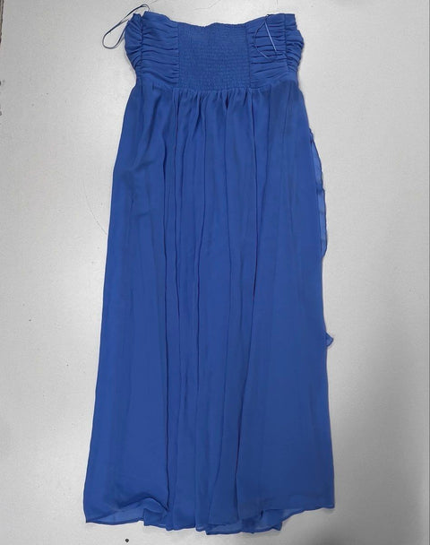 Abercrombie & Fitch Women's Blue Strapless Ruffle Hardware Maxi Dress NWT XLT