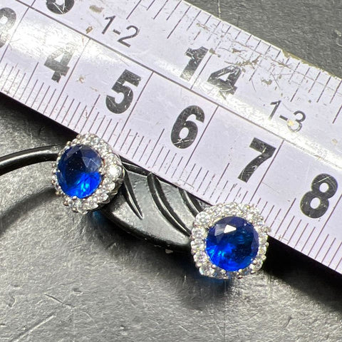 2 Pair 925 Sterling Silver Rhinestone Earrings NWT