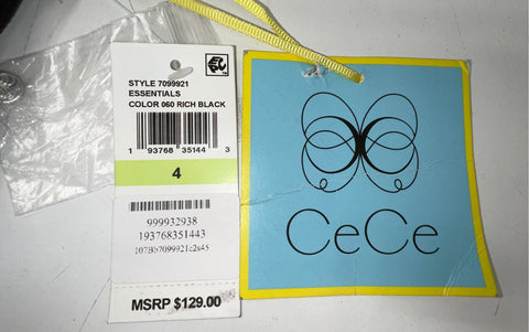 CeCe Women's Black Halter Asymmetrical Ruffle Essentials Dress Sz 4 NWT