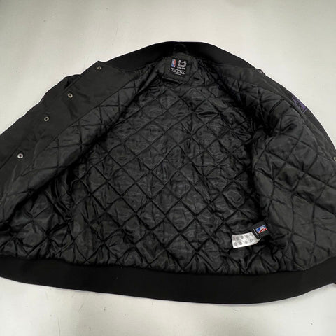 Ultra Game Men's Los Angeles Lakers Black Quilted Varsity Bomber Jacket Sz S