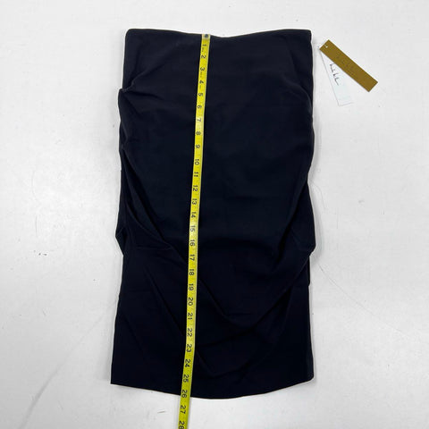 Nicole Miller Women's Black Ruched Silk Blend Pencil Skirt BH0691 Sz 8 NWT