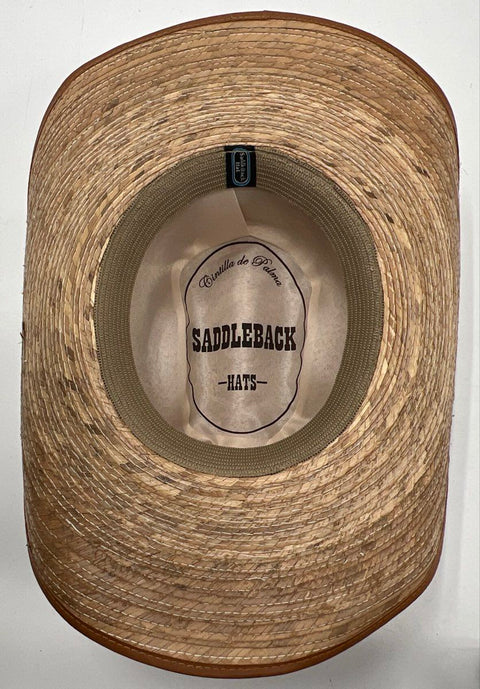Saddleback Hats Men's Natural Palm Leaf Straw Cowboy Western Hat NWT One Size