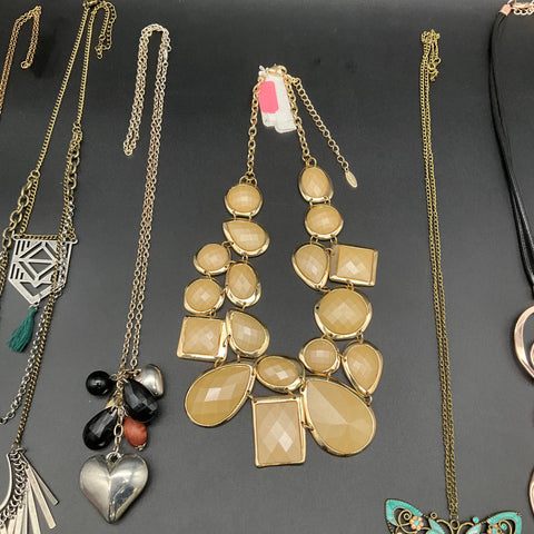Fashion Statement Necklace Lot of 7 Natasha Boho Nautical Gold Silver Tone