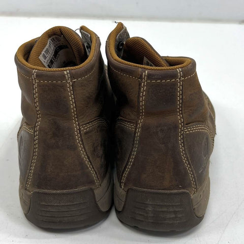 Carhartt CMX4023 Moc Toe Wedge Brown Leather Work Boots Men's Size 10