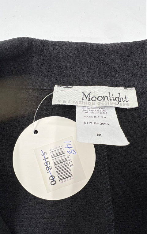 Moonlight Women's Button Up Top Jacket Black Gray Polka Dot A-Line Sz M NWT