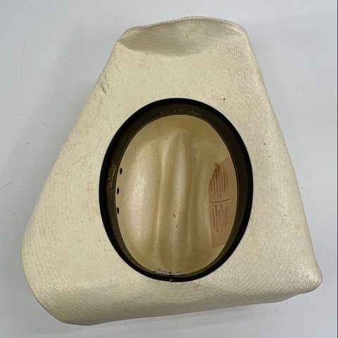 Vintage Wrangler Men's 7X Straw Cowboy Hat Western Leather Band Natural Large