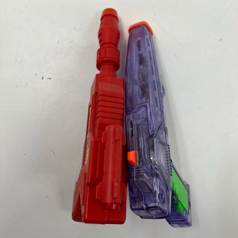 Vintage Lot of 2 Space Fazer & SRM Toys Red Purple Ray Gun Blaster Toy Guns