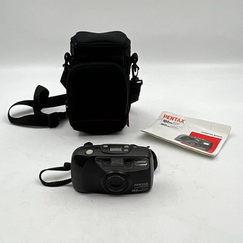Vintage Pentax IQZoom EZY 35mm Film Camera 38-70mm Lens Tested Shutter Flash