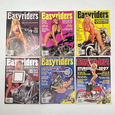 Vintage Easyrider Magazine Lot of 6 1997 July-Dec #289-294 Biker Adult
