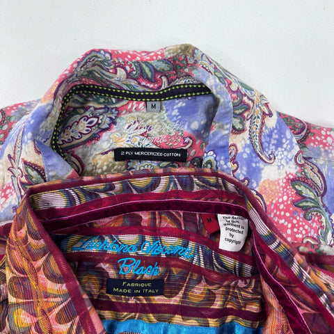 Luchiano Visconti Men's Long Sleeve Button Down Shirts Lot of 2 Multicolor Sz M