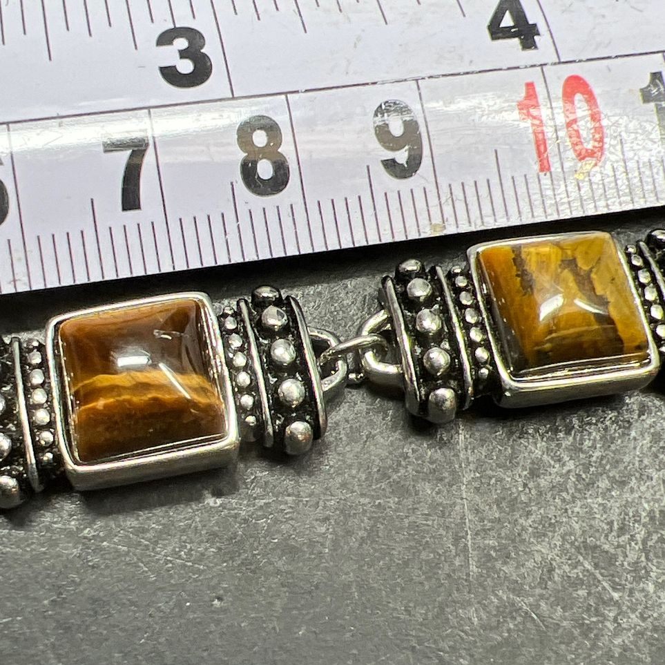 Tiger's Eye Silver Tone Bracelet