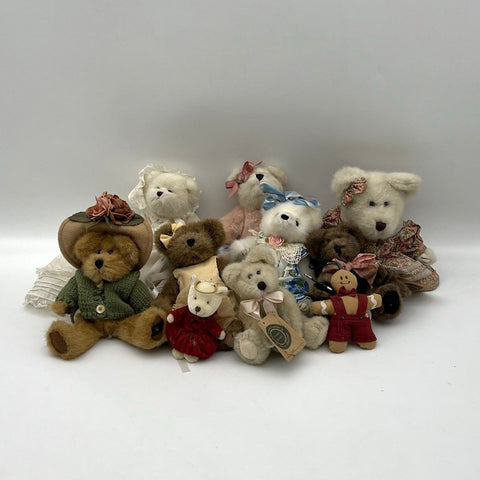 Boyds Bears Plush Collection Lot Vintage Holiday & Theme Bears 10 Pieces