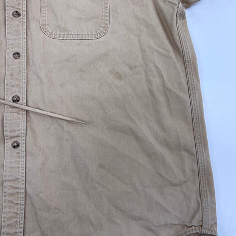 Carhartt Men's Tan Long Sleeve Button Down Work Shirt XXL