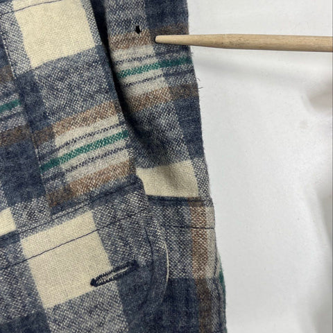 Vintage 70s Pendleton Wool Flannel Plaid Shirt Quilted Yoke USA Sz M
