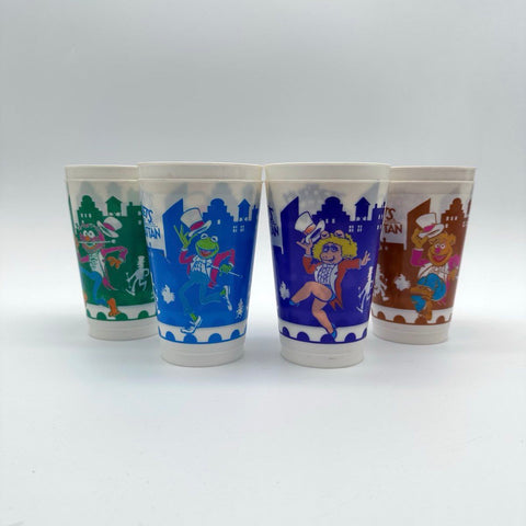 Muppets Take Manhattan Fritos Promotional Plastic Cups Lot of 8 Vintage 1984