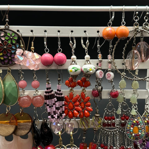 Vintage to Modern Costume Jewelry Lot 35+ Pairs Earrings Boho Retro Dangles