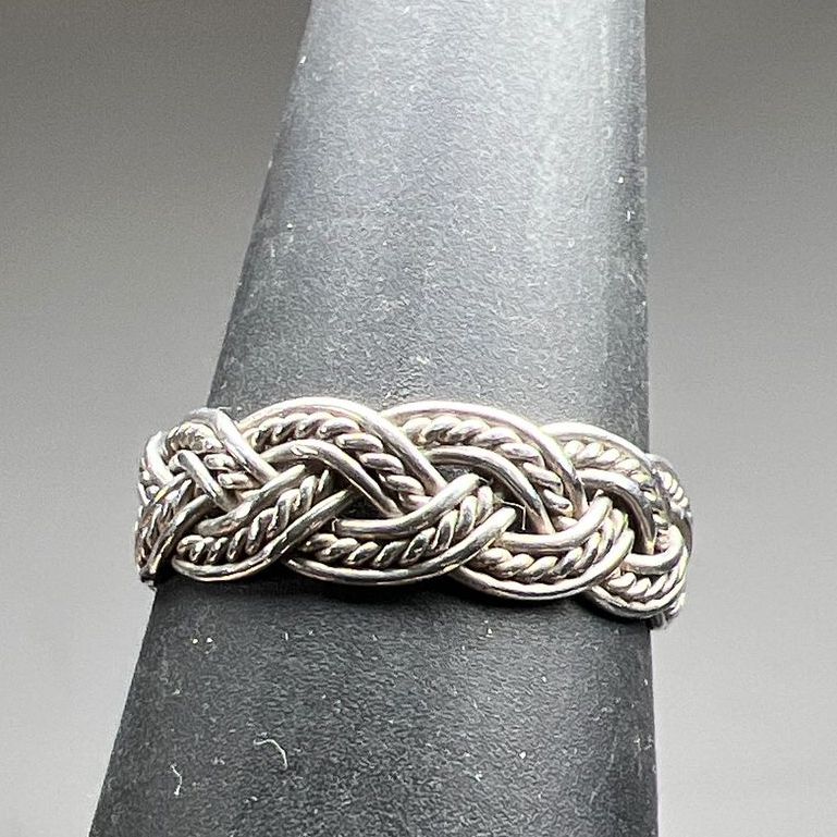 Sterling Silver Braided Band Ring Size 6