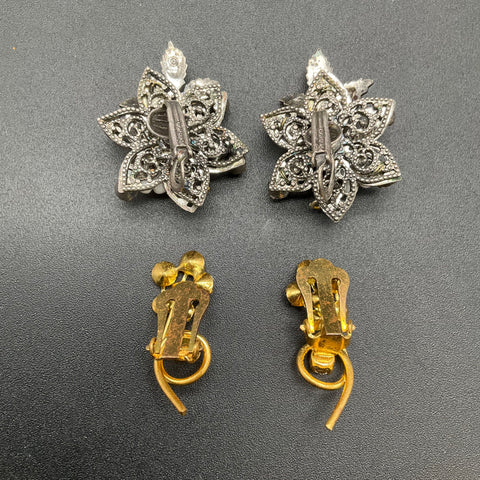 Vintage Costume Jewelry Lot 5pc Robert Signed Earrings Heraldic Necklace 0.34lb