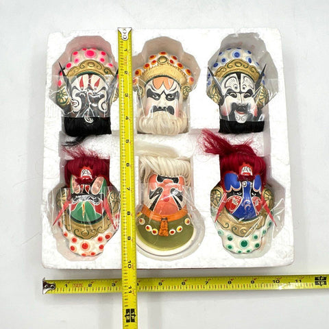Huishan Clay Figurine Chinese Opera Mask Lot 6 Peking Vintage China 375_138