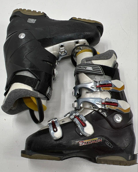 Salomon Performa 7 Ski Boots Womens Size 7.5 25.0 4-Buckle With Carry Bag