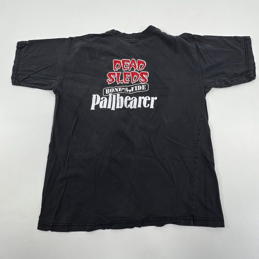 VTG Men's Grey Dead Sleds Funeral Coach Club Pallbearer T-shirt Goth Y2K - Large