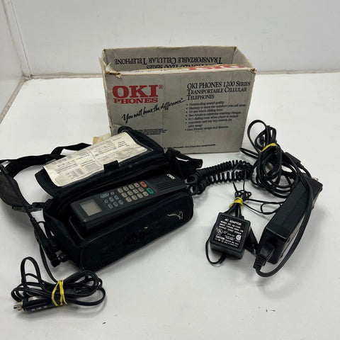 Vintage Oki 1200 Series Transportable Cellular Car Phone Bag Phone w/ Box