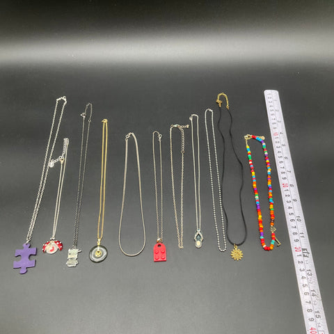 Fashion Costume Jewelry Lot 11 Necklaces LEGO Claires Robot Sun Puzzle J Charm
