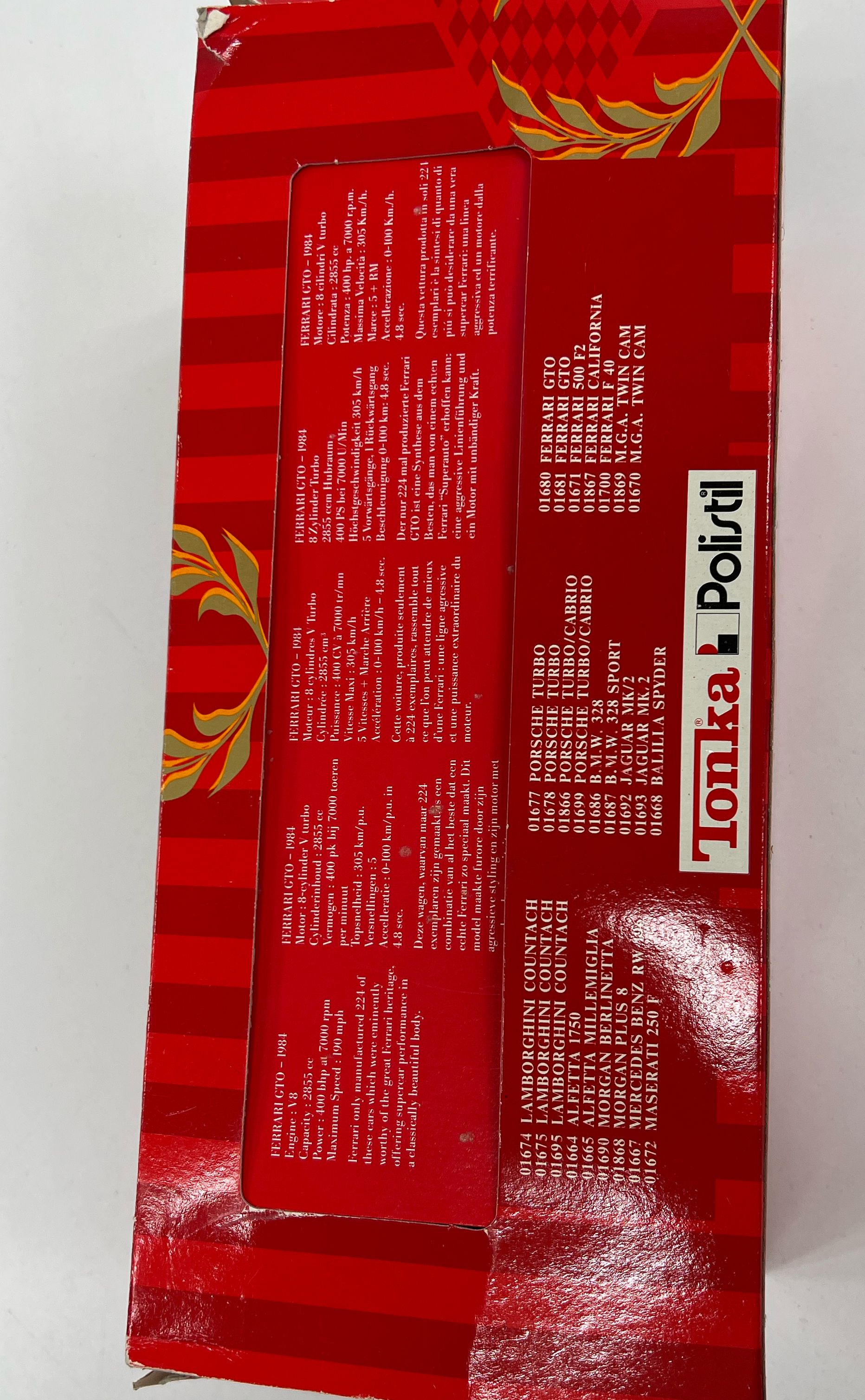 IOB Tonka Polistil Red Ferrari GTO 1:16 TG Die Cast Sports Car