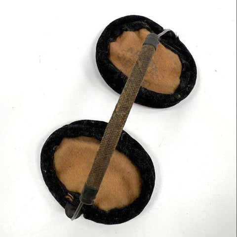 Antique Alaska Velvet Ear Muffs Wool Lined Wire Headband Early 1900s