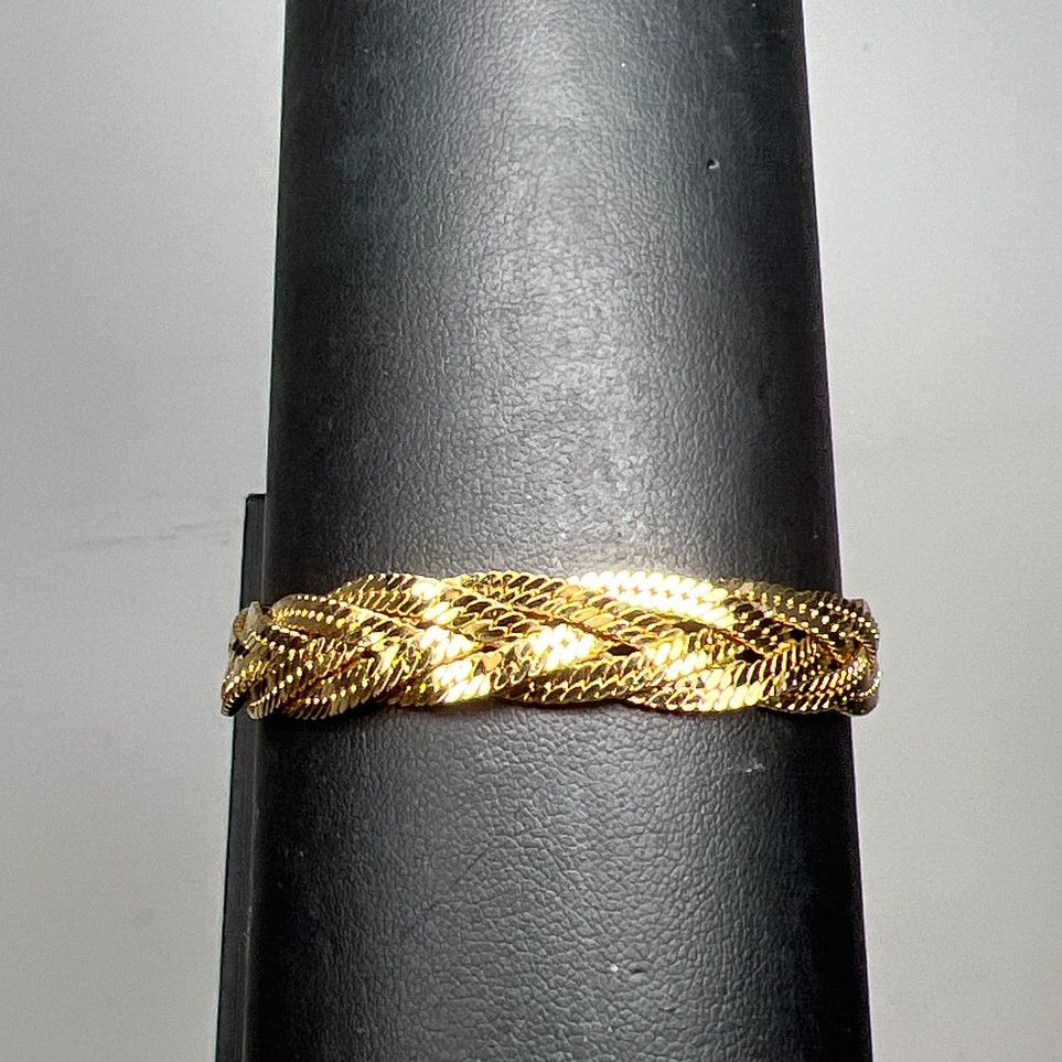 Napier Gold Tone Braided Flat Chain Bracelet